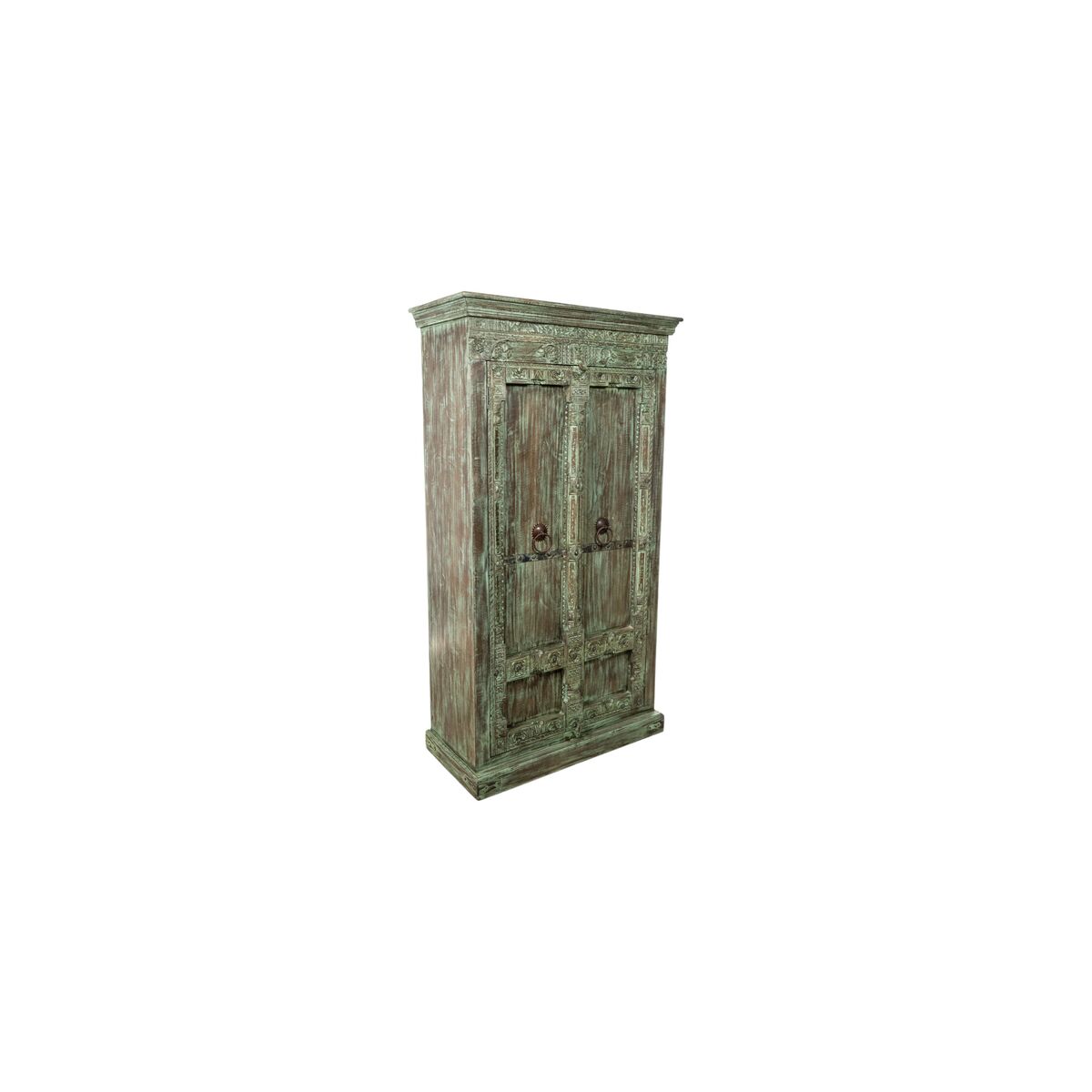 Cupboard Romimex Brown Turquoise Mango wood 100 x 180 x 48 cm