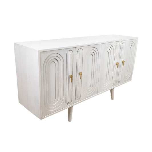 Sideboard Romimex White Mango wood 42 x 81 x 152 cm