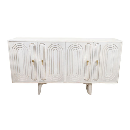 Sideboard Romimex White Mango wood 42 x 81 x 152 cm