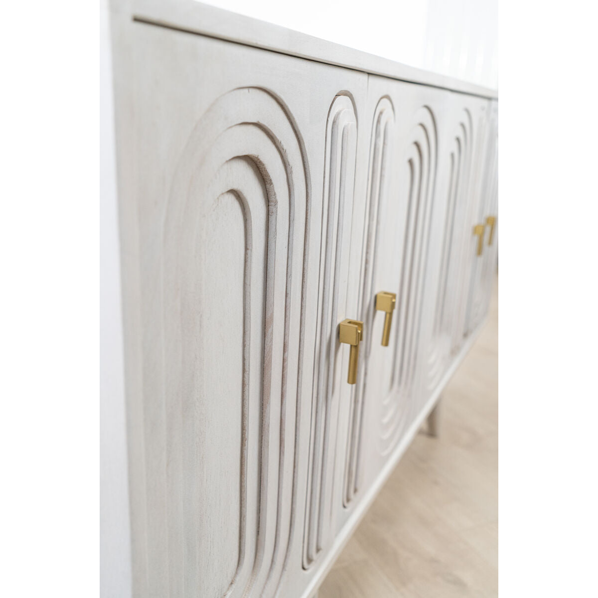 Sideboard Romimex White Mango wood 42 x 81 x 152 cm