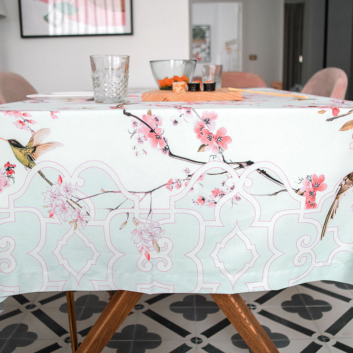 Tablecloth HappyFriday Chinoiserie Multicolour 150 x 150 cm