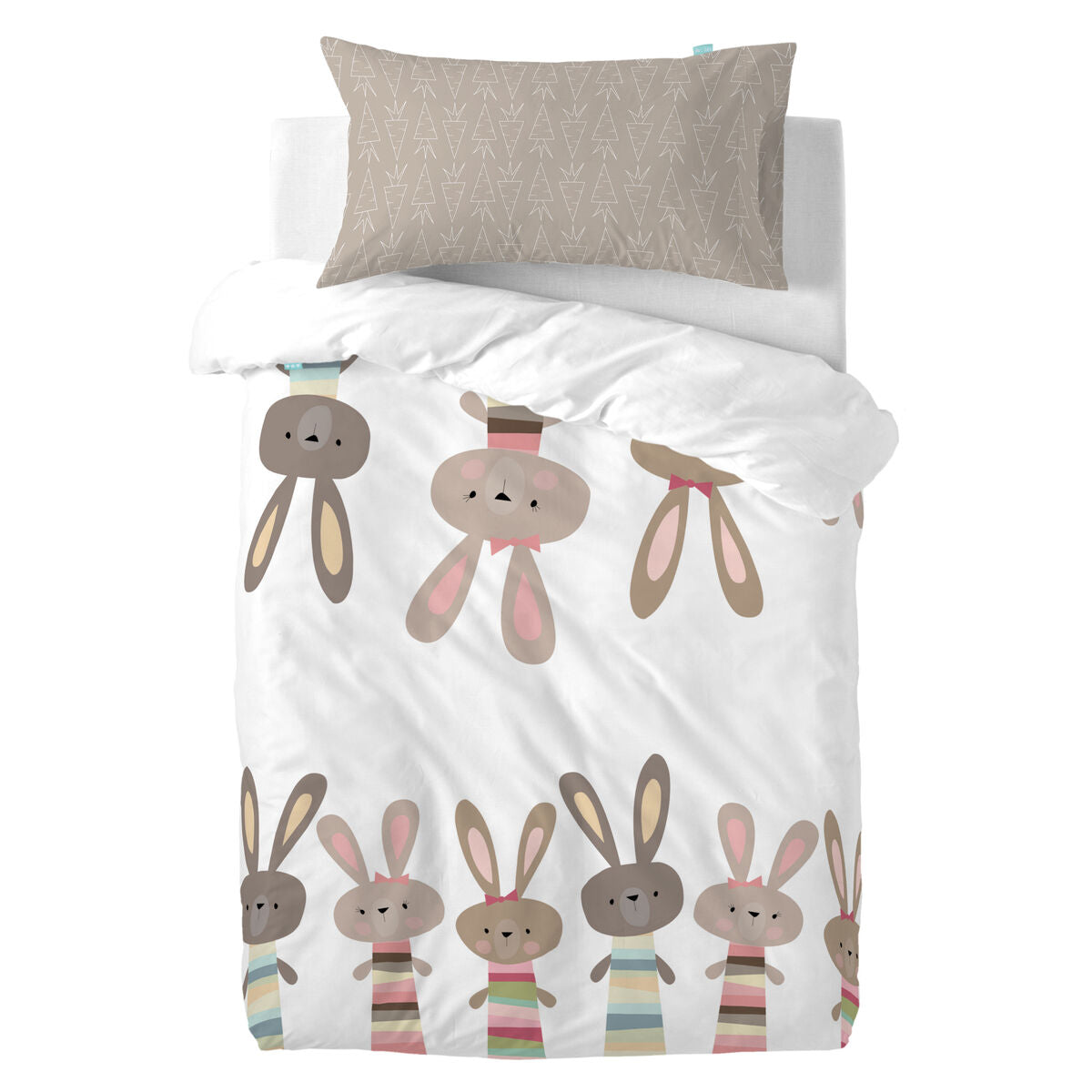 Pillowcase HappyFriday Moshi Moshi Rabbit Family Multicolour 50 x 75 cm HappyFriday