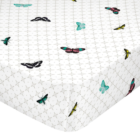 Fitted sheet HappyFriday Birds of paradise Multicolour 180 x 200 x 32 cm