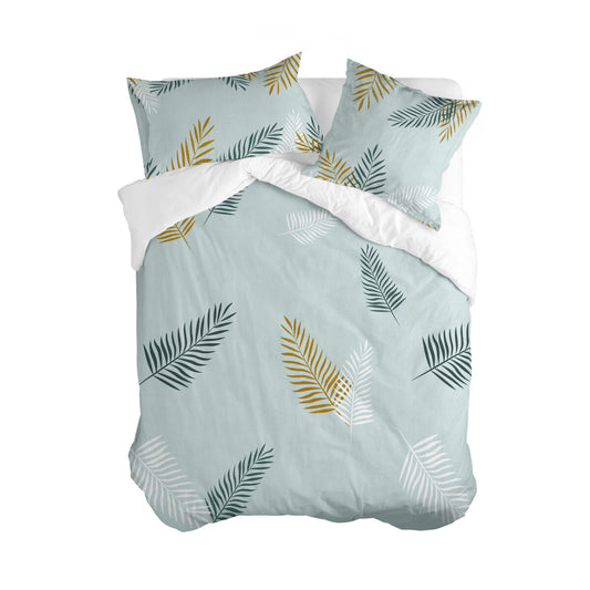 Nordic cover HappyFriday Blanc Foliage Mint Multicolour 220 x 220 cm