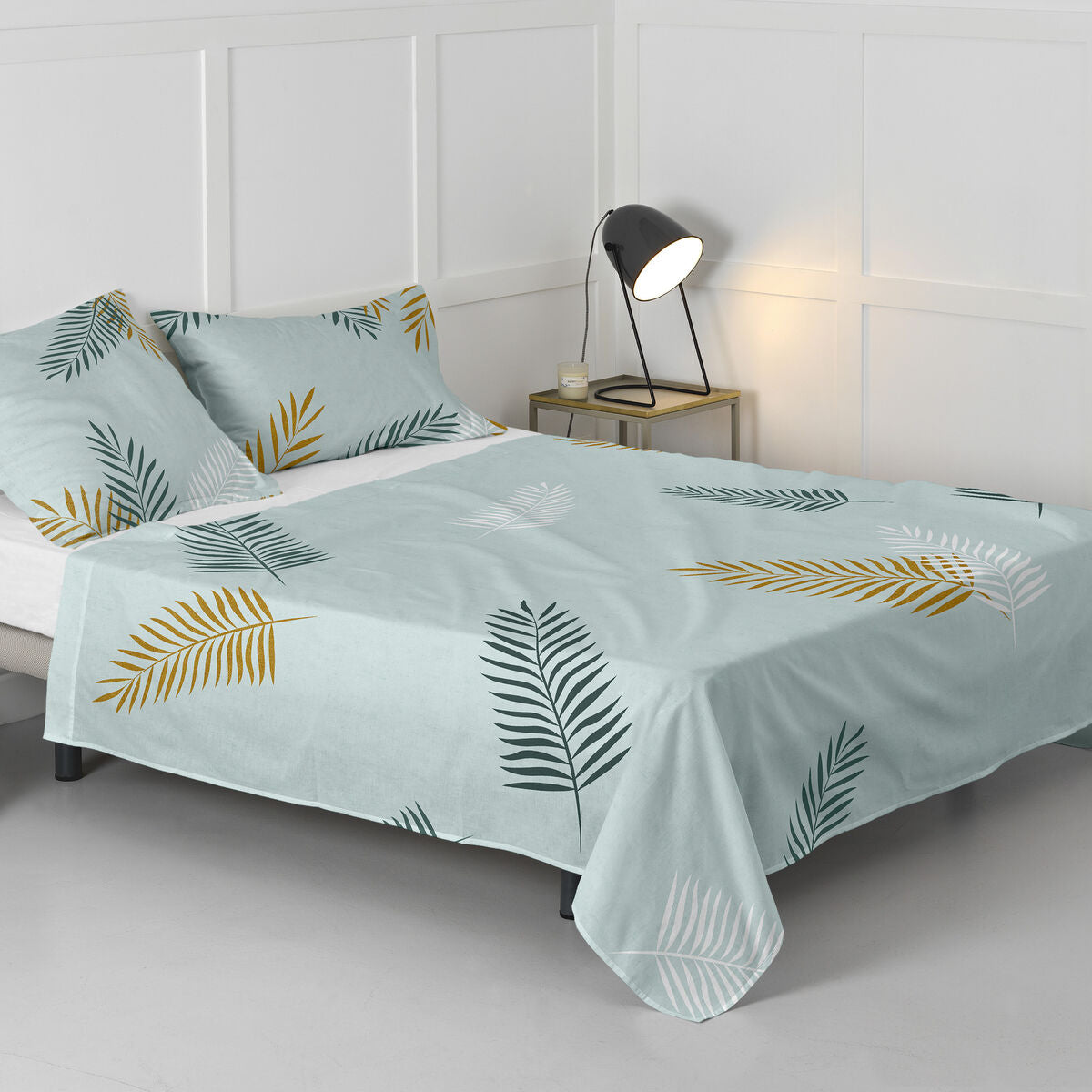 Top sheet HappyFriday Blanc Foliage Mint Multicolour 240 x 270 cm