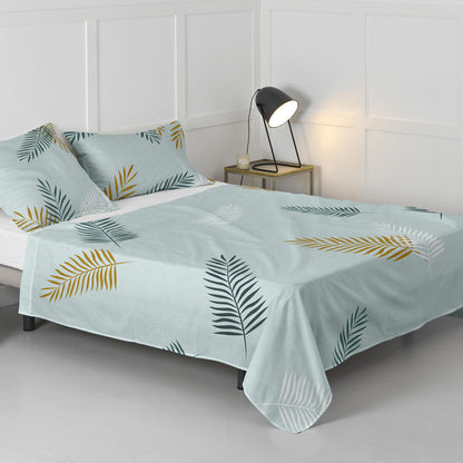 Top sheet HappyFriday Blanc Foliage Mint Multicolour 210 x 270 cm HappyFriday