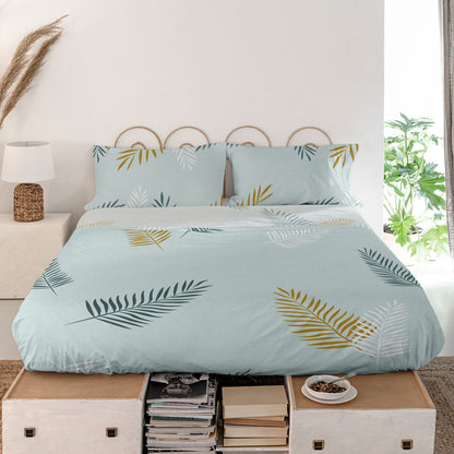 Top sheet HappyFriday Blanc Foliage Mint Multicolour 210 x 270 cm HappyFriday