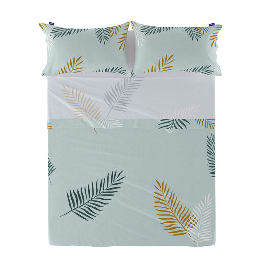 Top sheet HappyFriday Blanc Foliage Mint Multicolour 210 x 270 cm HappyFriday