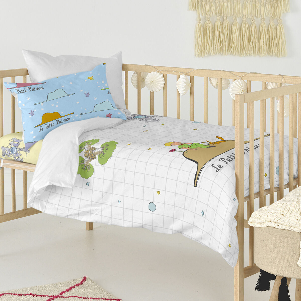 Duvet cover set HappyFriday Le Petit Prince Imagination Multicolour Baby Crib 2 Pieces HappyFriday