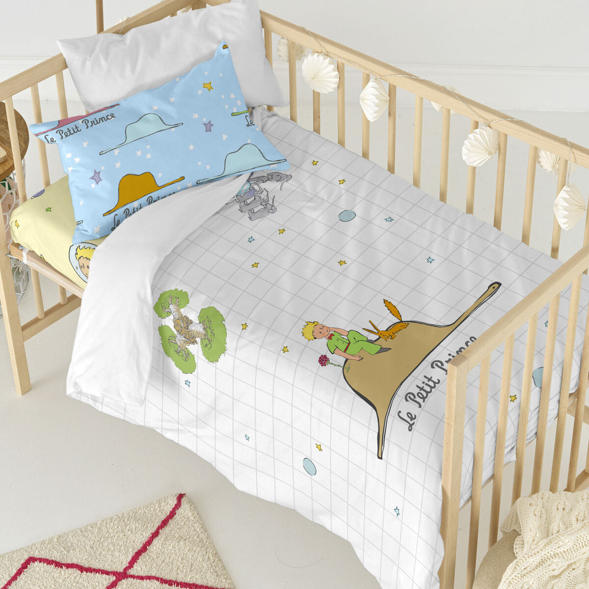 Duvet cover set HappyFriday Le Petit Prince Imagination Multicolour Baby Crib 2 Pieces HappyFriday