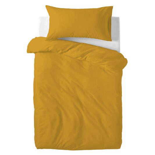 Duvet cover set HappyFriday Basic Kids Mustard Baby Crib 2 Pieces