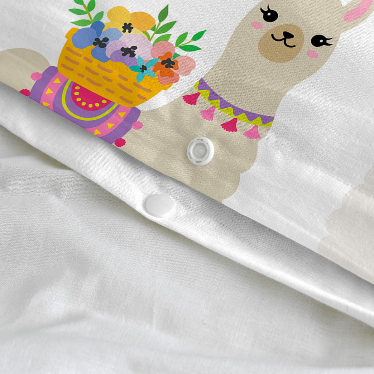 Duvet cover set HappyFriday Moshi Moshi Cute Llamas Multicolour Baby Crib 2 Pieces