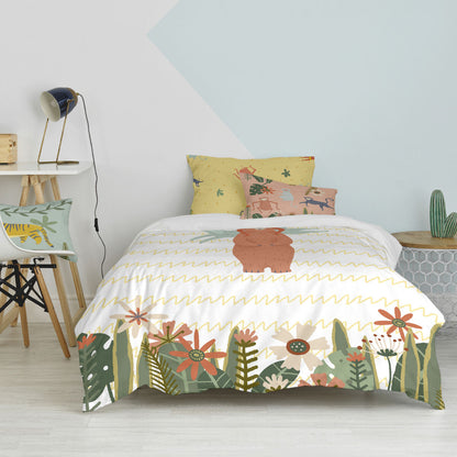 Duvet cover set HappyFriday Mr Fox Jungle life Multicolour Single 2 Pieces HappyFriday