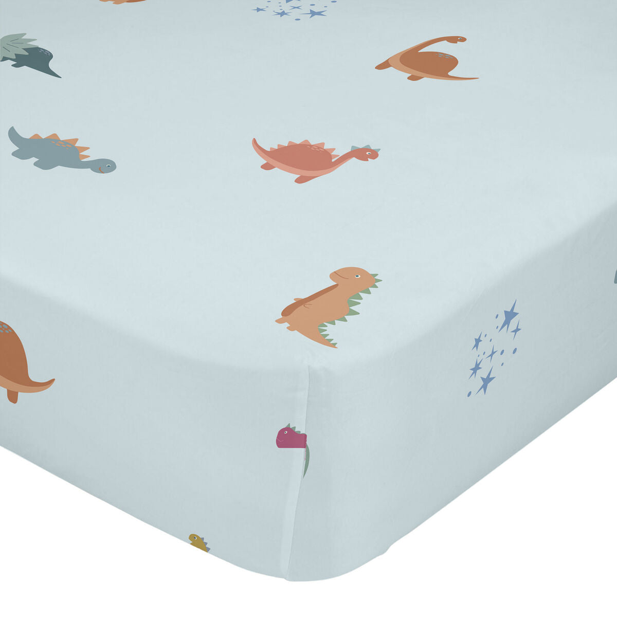 Fitted sheet HappyFriday MINI Blue Multicolour 60 x 120 x 14 cm Dinosaurs HappyFriday