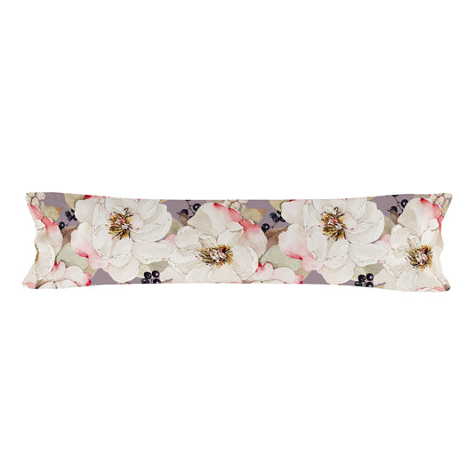 Pillowcase HappyFriday White Peonies Multicolour Double 45 x 155 cm HappyFriday