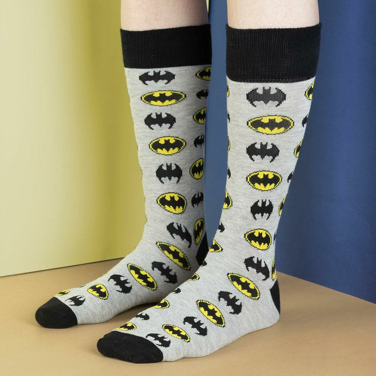 Strømper Batman Unisex Lysegrå