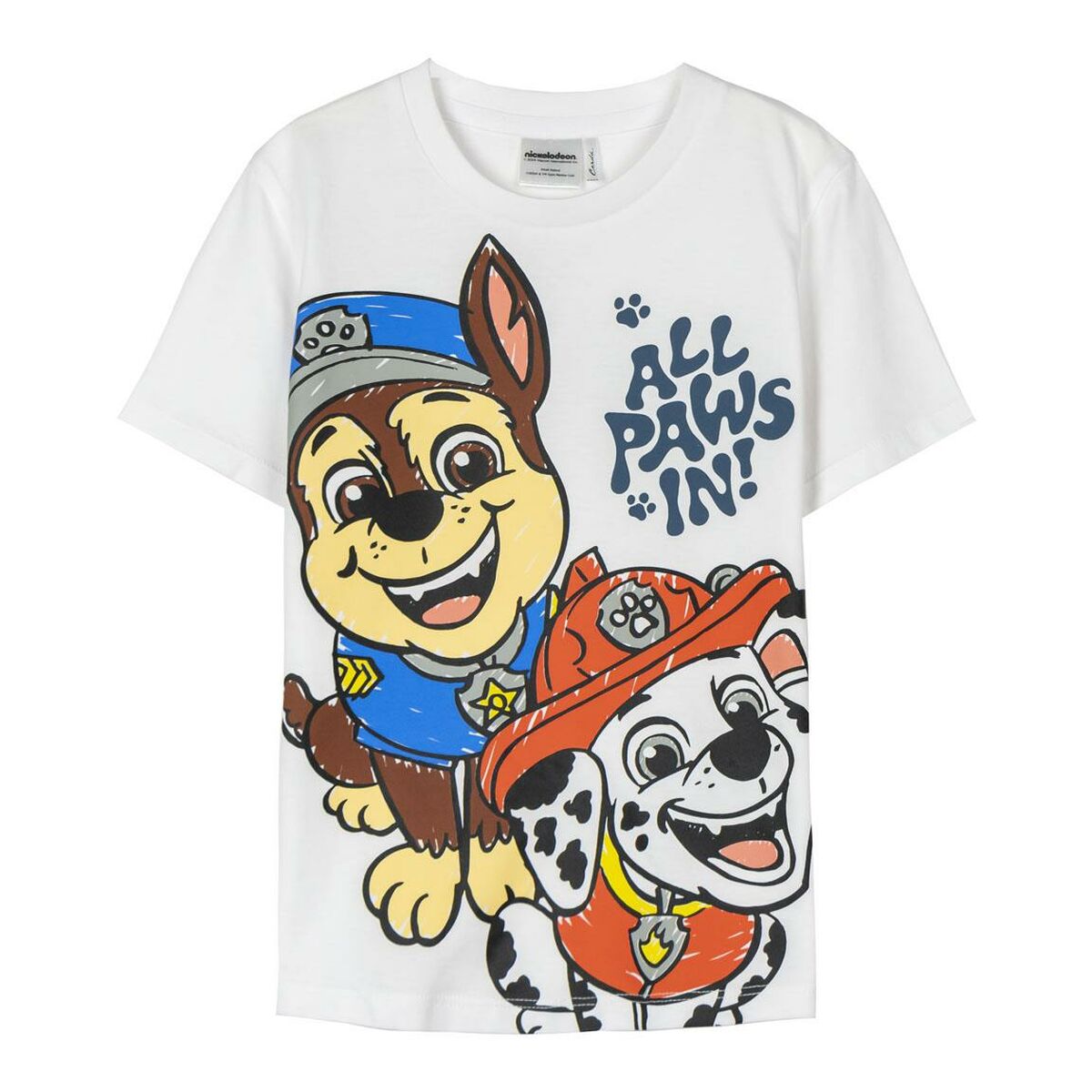 Child's Short Sleeve T-Shirt The Paw Patrol White