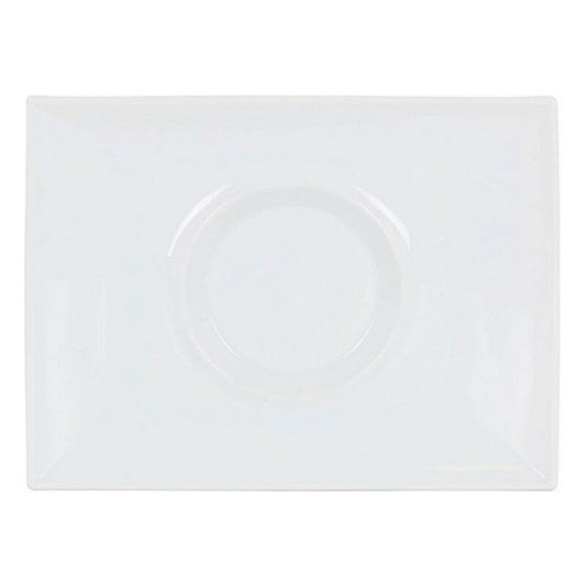 Flat plate Gourmet Porcelain White (29,5 x 22 x 3 cm) Inde