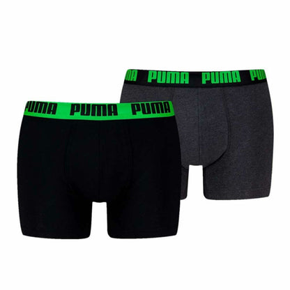 Boxershorts til mænd Puma EVERRYDAY BASIC 701226387 018 2 Enheder Grøn Sort