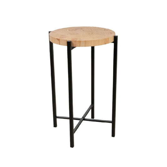 Side table Romimex Brown Beige Metal Marble 35 x 57 x 35 cm Romimex