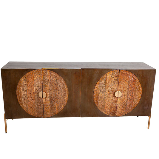 Sideboard Romimex Brown Metal Mango wood 175 x 80 x 40 cm