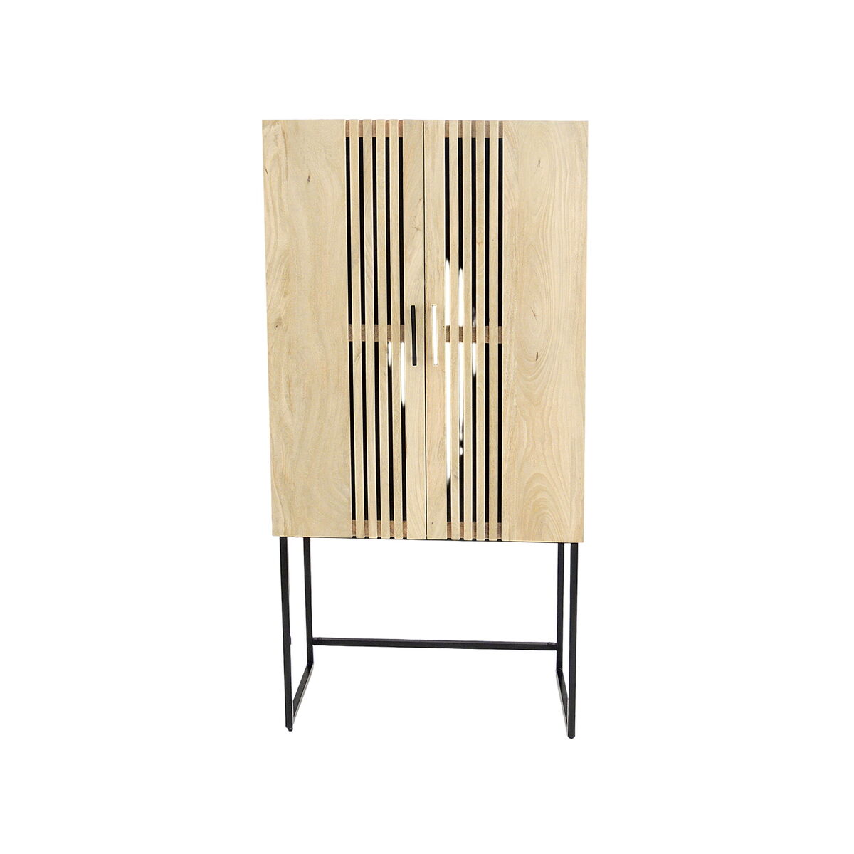 Cupboard Romimex Natural Metal Mango wood 80 x 161 x 43 cm