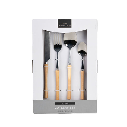 Cutlery set Romimex Silver Metal 28 x 7 x 19 cm 24 Pieces Romimex