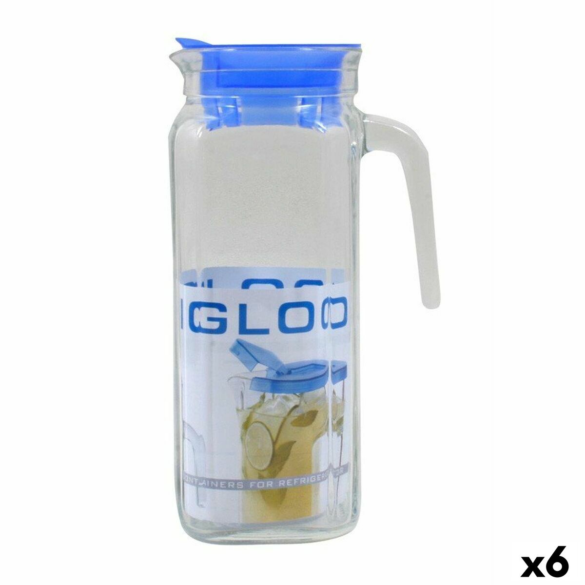 Kande Borgonovo Igloo Transparent Glas Blå 1,2 L (6 enheder)