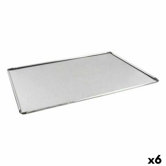 Bageplade VR Sølv Aluminium Rektangulær 40 x 28 x 0,5 cm (6 Enheder)