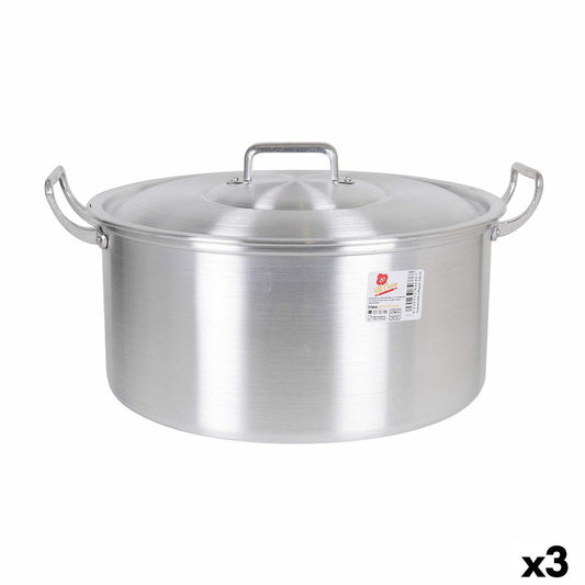 Casserole with lid Aluminium 43 x 36 x 16 cm (3 Units) BigBuy Cooking