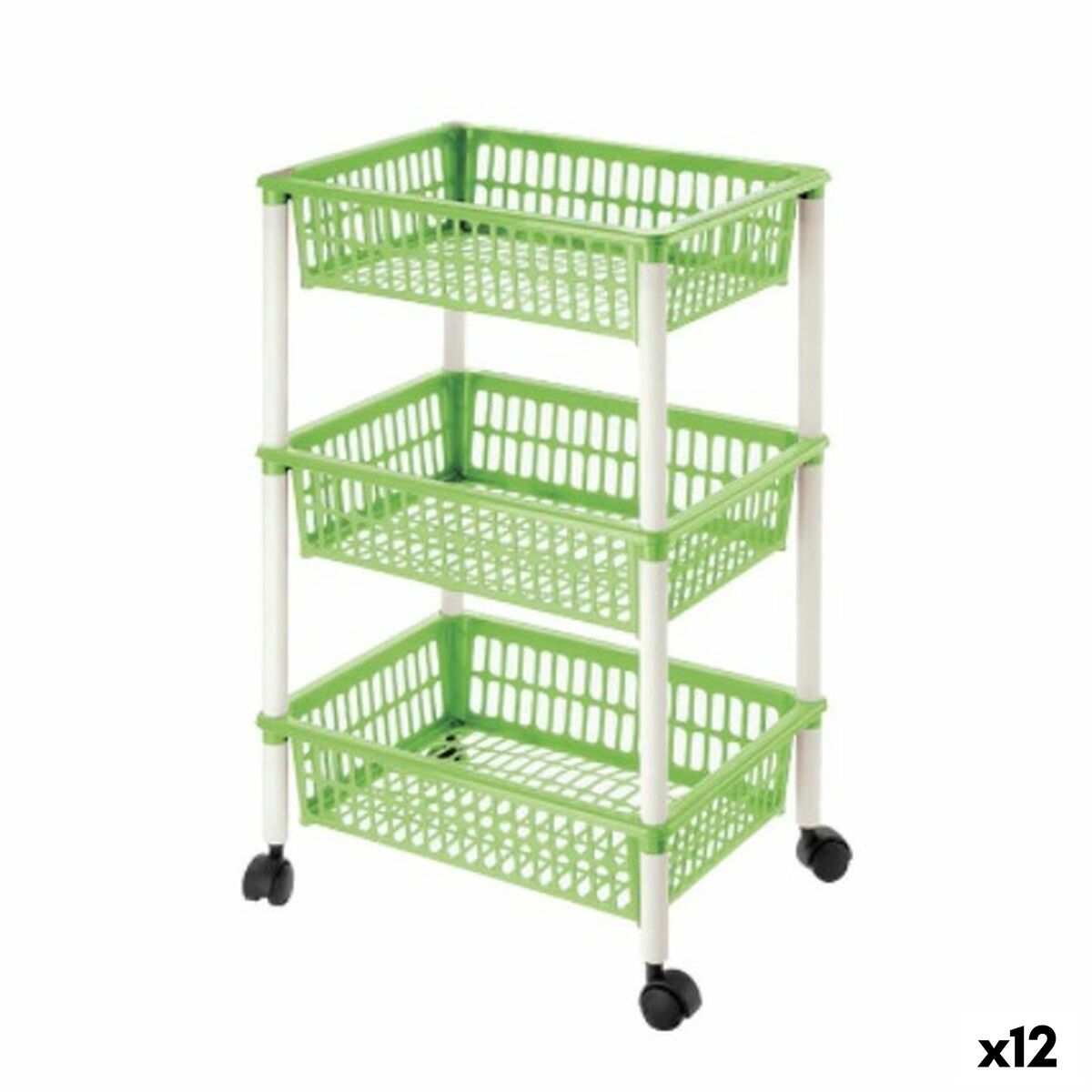 Grøntsagsvogn Tontarelli Mito 3 Plastic Green 40 x 29 x 62 cm (12 enheder)