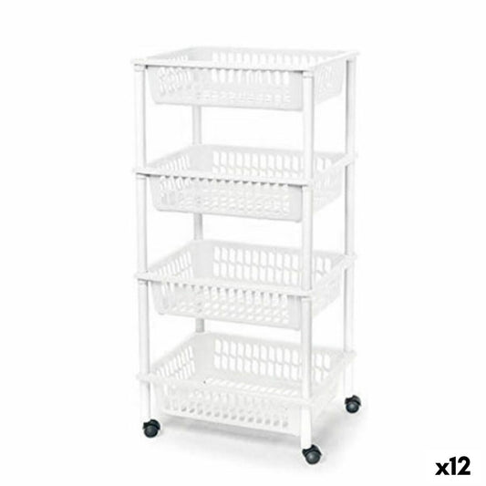 Grøntsagsvogn Tontarelli Mito 4 Plastic White 40 x 29 x 62 cm (12 enheder)