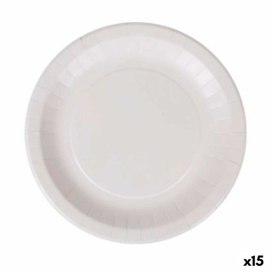 Plate set Algon Disposable White Cardboard 28 cm (15 Units) Algon