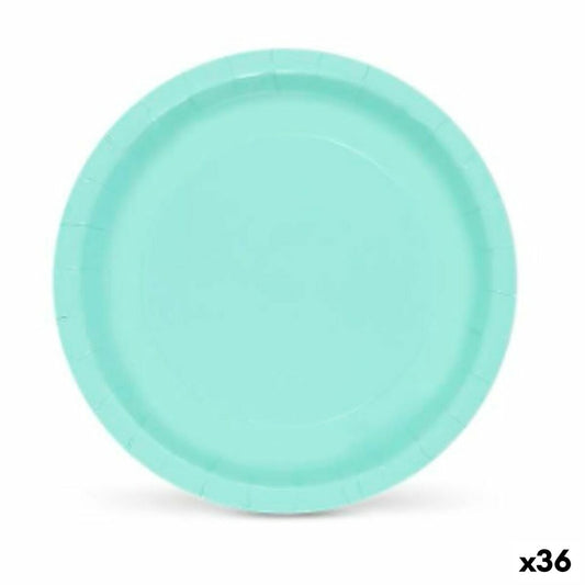 Tallerkensæt Algon Aquamarine engangspap 20 x 20 x 1,5 cm (36 enheder)