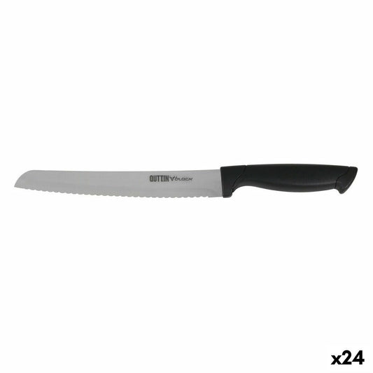 Brødkniv Quttin Sort Sort Sølv 24 Enheder 20 cm