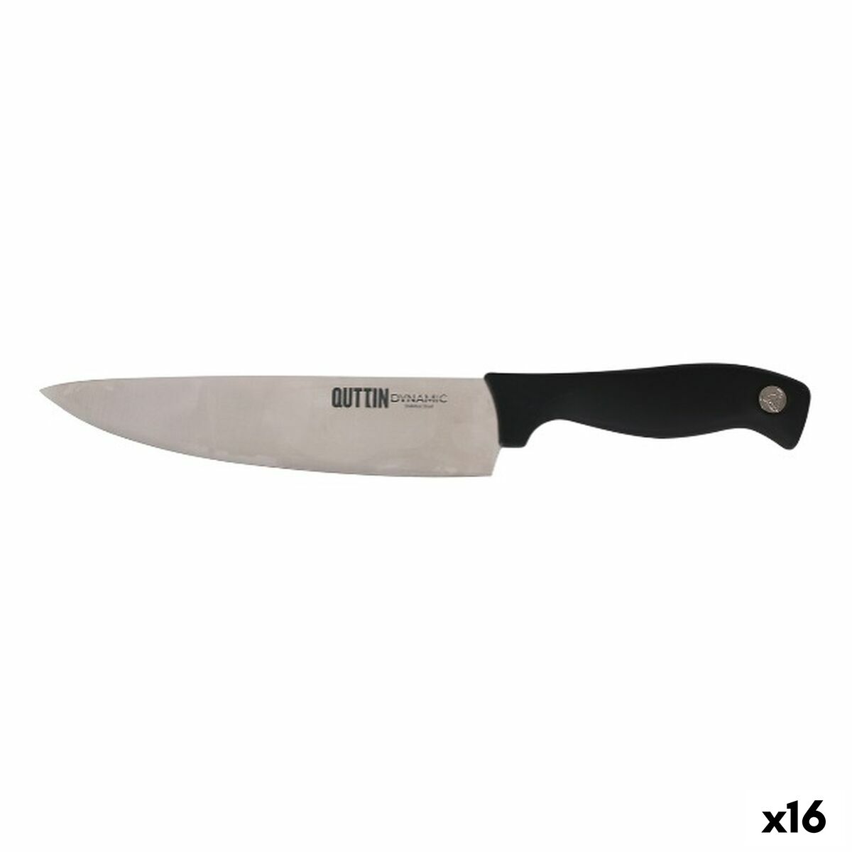 Køkkenkniv Quttin Dynamic Sort Sølv 20 cm (16 Enheder)