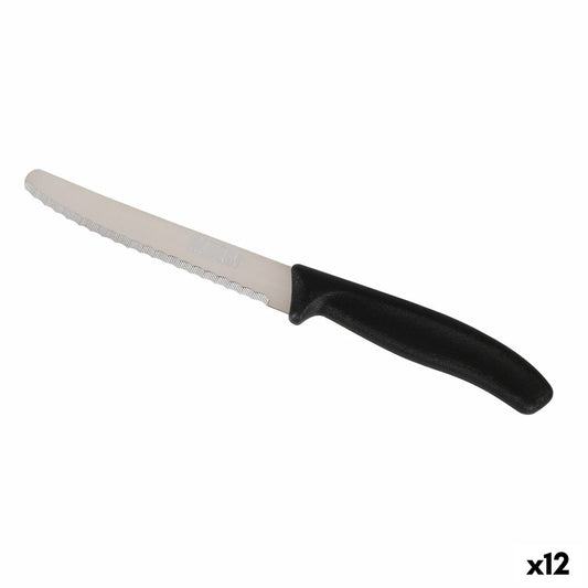 Knivsæt Quttin Sort Sølv 6 stykker 21,2 cm (12 enheder)