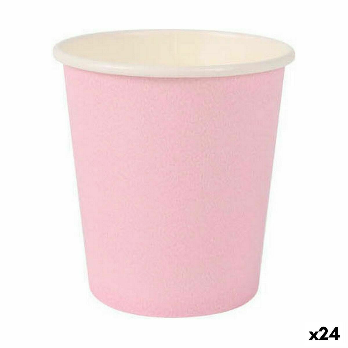 Sæt med glas Algon engangspap Pink 20 stykker 120 ml (24 enheder)