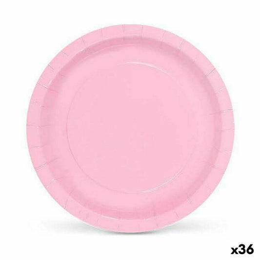 Tallerkensæt Algon engangspap 20 cm Pink 10 stykker (36 enheder)