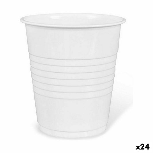 Sæt med genanvendelige glas Algon Coffee White Plastic 25 stykker 100 ml (24 enheder)