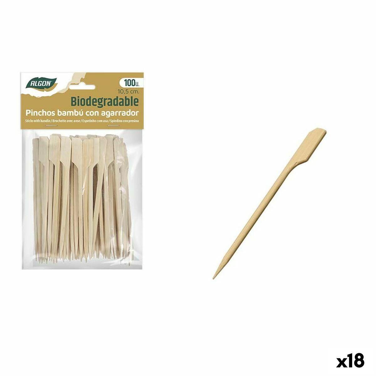 Grillspydsæt Algon Bamboo 100 stykker 10,5 cm (18 enheder)