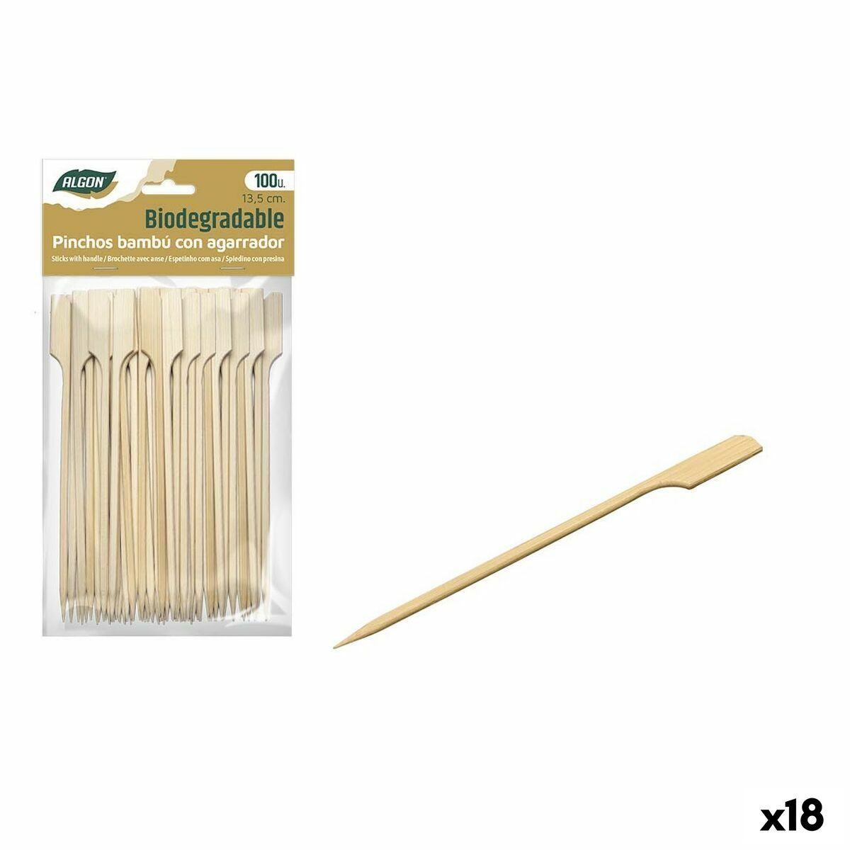 Grillspydsæt Algon Bamboo 100 stykker 13,5 cm (18 enheder)