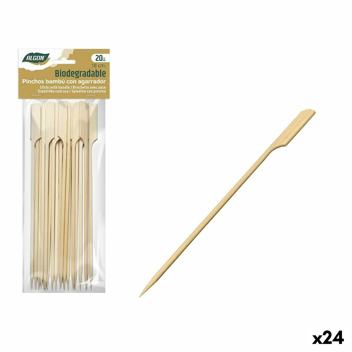 Grillspydsæt Algon Bamboo 20 stykker 18 cm (24 enheder)