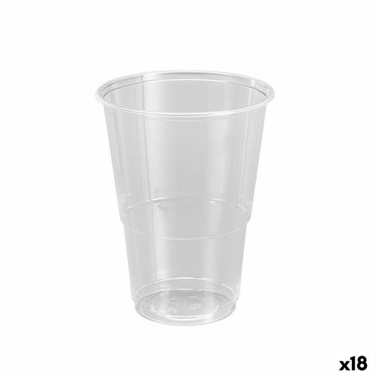 Sæt genanvendelige glas Algon Plastic Transparent 12 stykker 500 ml (18 enheder)