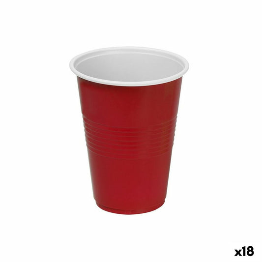 Sæt genanvendelige glas Algon Plastic Red 10 stykker 450 ml (18 enheder)