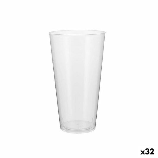 Sæt genanvendelige glas Algon Plastic Transparent 10 stykker 450 ml (32 enheder)