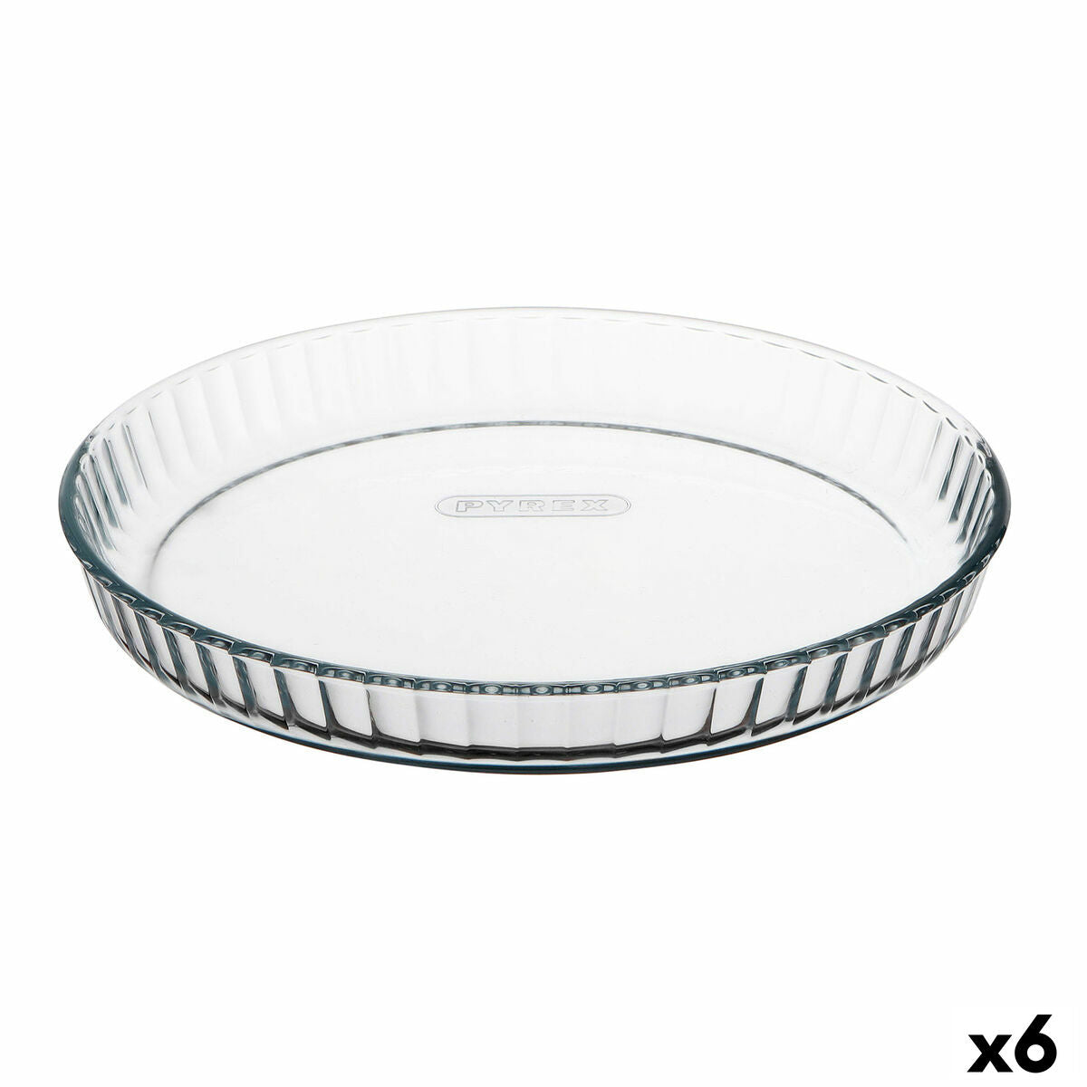 Kageform Pyrex Classic Vidrio Transparent Glas Flad Cirkulær 27,7 x 27,7 x 3,5 cm 6 Enheder