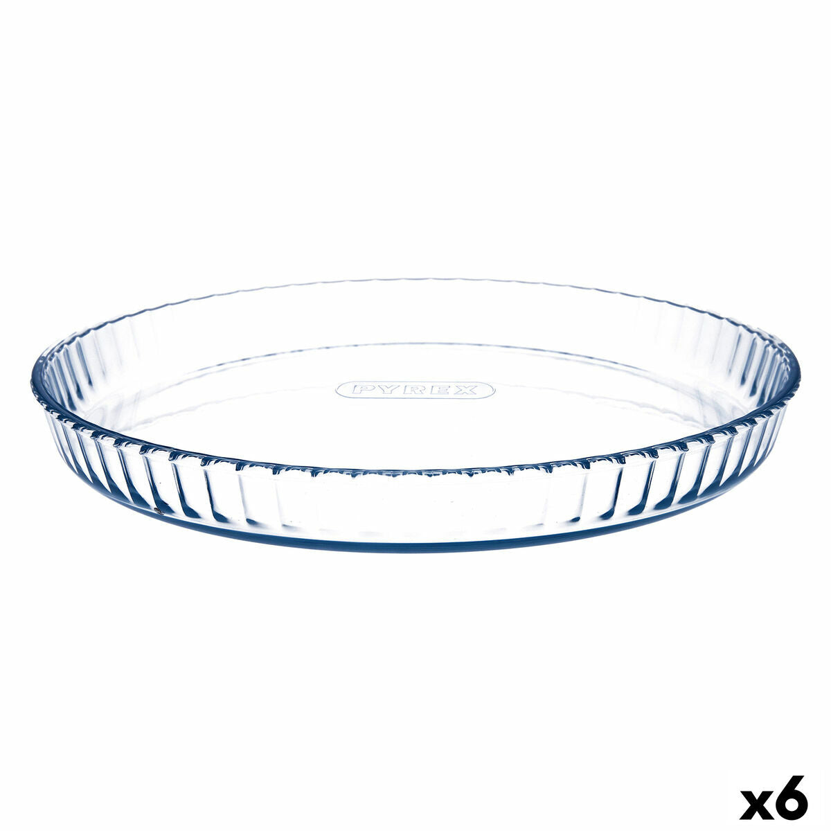 Kageform Pyrex Classic Vidrio Transparent Glas Flad Cirkulær 31 x 31 x 4 cm 6 Enheder