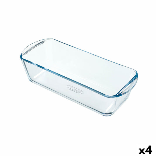 Ovnform Pyrex Classic Vidrio rektangulært gennemsigtigt glas 28 x 11 x 8 cm (4 enheder)