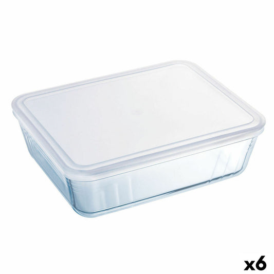 Rektangulær madkasse med låg Pyrex Cook &amp; Freeze 19 x 14 x 5 cm 800 ml gennemsigtigt silikoneglas (6 enheder)